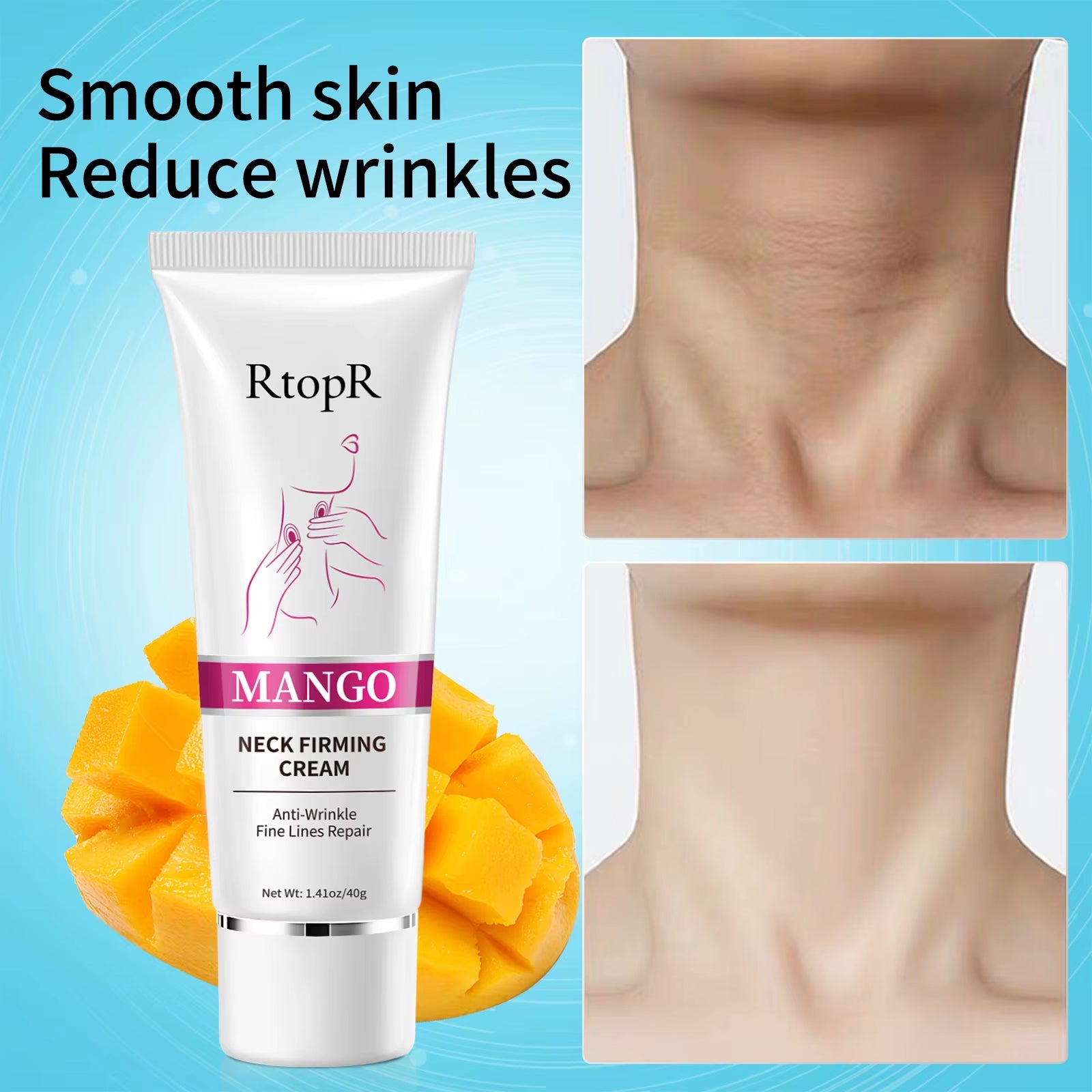 Mango Neck Firming Rejuvenating Cream Whitening Moisturizing Removal Fine Lines Neck Cream Anti-Aging Massage Cream