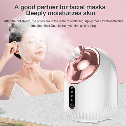 SPA Face Steamer Nano Mist Sprayer Facial Steamer Cold & Hot Nebulizer Facial Sauna Humidifier for Pores Cleansing Moisturizing