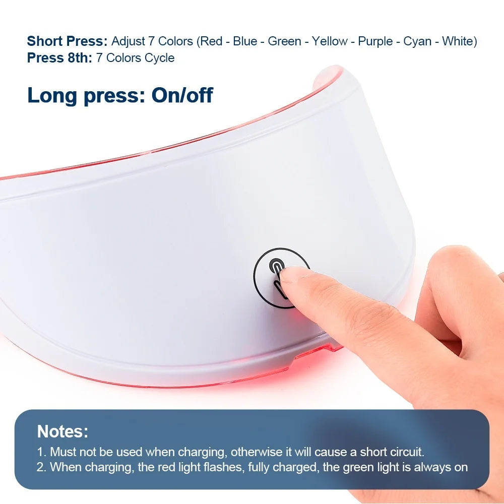 Neck LED Mask 7 Colors Photon Skin Tightening Lifting Neck Beauty Device Neck Wrinkle Remover Skin Care Brighten Rejuvenation