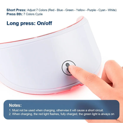 Neck LED Mask 7 Colors Photon Skin Tightening Lifting Neck Beauty Device Neck Wrinkle Remover Skin Care Brighten Rejuvenation