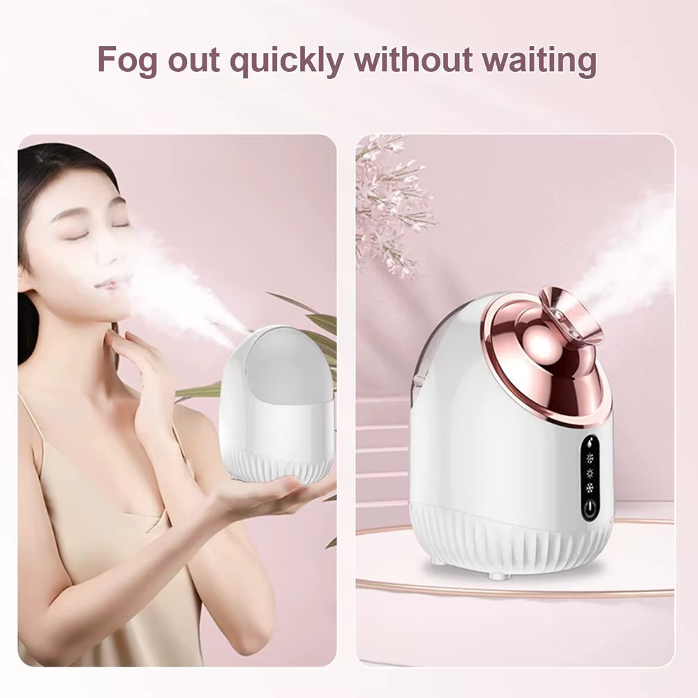 SPA Face Steamer Nano Mist Sprayer Facial Steamer Cold & Hot Nebulizer Facial Sauna Humidifier for Pores Cleansing Moisturizing