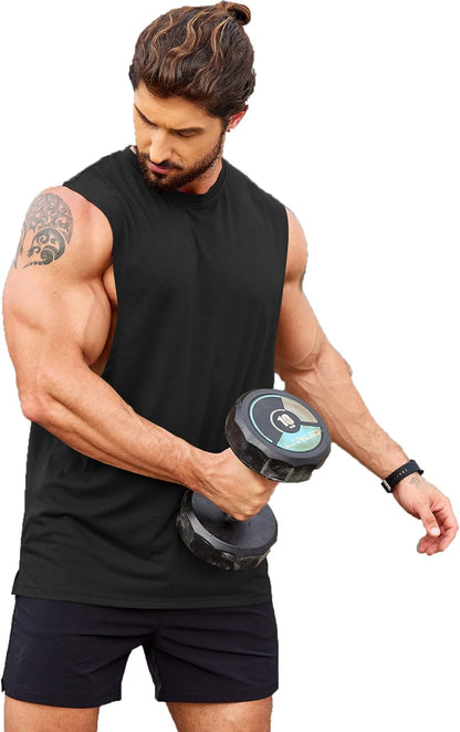 Men Workout Tank Top 2 Pack Gym Bodybuilding Sleeveless Muscle T Shirts